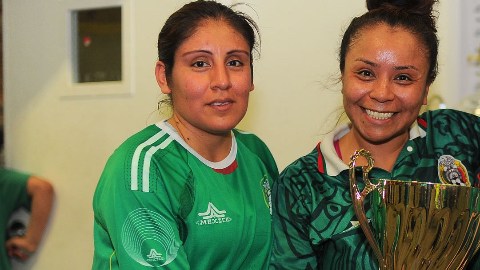 Maria Tapia, Rosalba Martinez y María Gomez, tres experimentadas veteranas del equipo México y campeonas veteranas.  
 