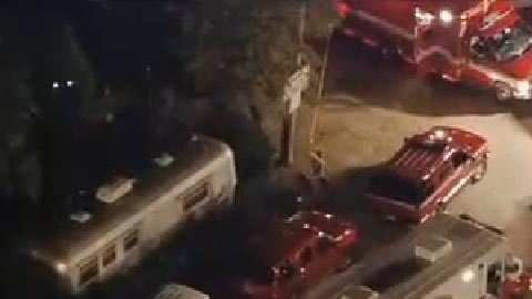 Equipos de rescate en la zona de Lake Marie, Illinois.