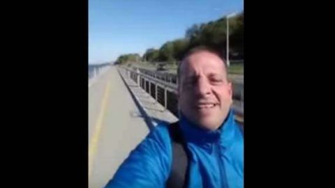 El grupo de argentinos quería llegar en bicicleta hasta el Brooklyn Bridge.