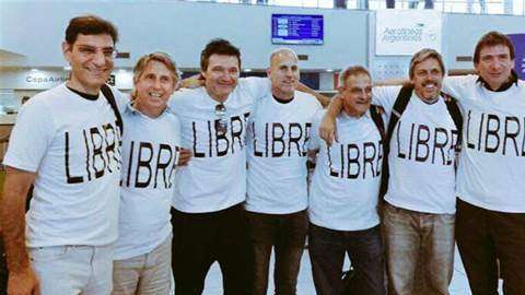 El grupo de argentinos antes de viajar a Nueva York. La Nación