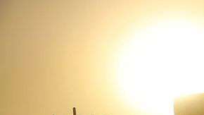 Camiones preparados para el transporte de gas en Odessa, Texas.