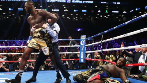 Deontay Wilder noqueó a Bermane en menos de tres minutos.  Al Bello/Getty Images