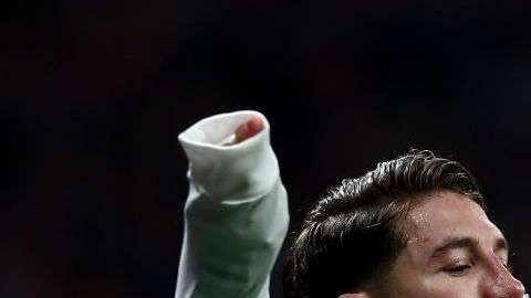 Sergio Ramos sangró a más no poder en el derbi de Madrid. Gonzalo Arroyo Moreno/Getty Images