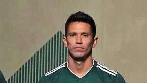Oswaldo Alanís y Orbelin Pineda, durante la presentación de la nueva playera de la selección nacional de México, en evento realizado en el monumento a la revolución. (Foto/ Imago7/ Etzel Espinosa)