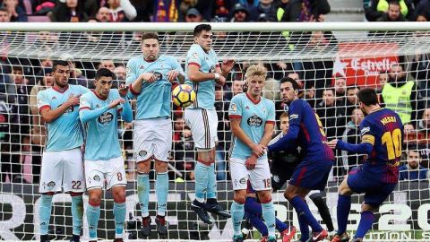 El delantero argentino del Barcelona Lionel Messi anotó al Celta tras tres jornadas de irse en cero. (Foto: EFE/Alejandro García)