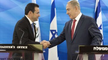 Los presidente guatemalteco, Jimmy Morales, e israelí, Benjamin Netanyahu.