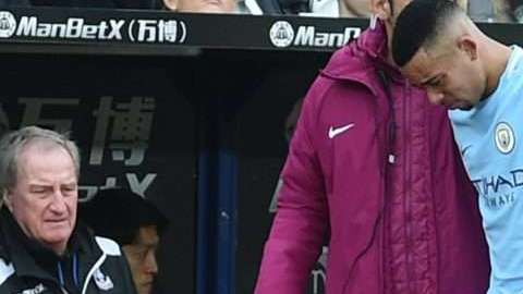 El jugador brasileño del Manchester City Gabriel Jesus salió lesionado ante Crystal Palace. (Foto: EFE/EPA/GERRY PENN)