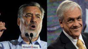 Para ganar la elección presidencial, tanto Sebastián Piñera (der) como Alejandro Guillier tienen que complacer a votantes muy distintos.