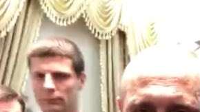 El presidente ruso Vladimir Putin y el portero Jorge Campos
