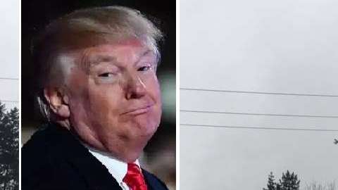 El presidente Trump habló de infraestructura, antes que lamentar el percance.