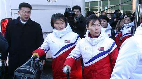 Las jugadoras de Corea del Norte. EFE