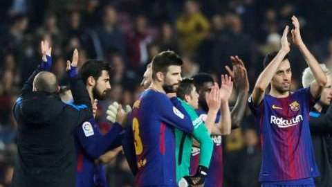El FC Barcelona venció al RCD Espanyol en el Camp Nou, para meterse a la semifinal de la Copa del Rey. Foto: EFE/Alejandro García)