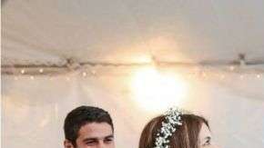 Nicole y Danny se casaron en su patio, en Smithtown, Nueva York.