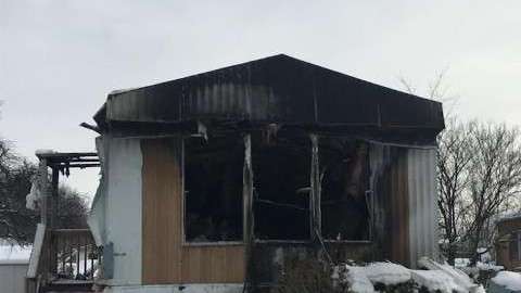 Casa de la familia Sweet , completamente calcinada.