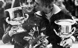 Bart Conner y Nadia Comaneci.