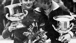 Bart Conner y Nadia Comaneci.