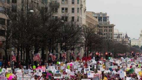 Las calles de Washington estaban abarrotadas de manifestantes.