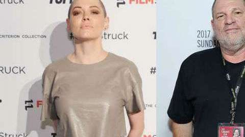 Rose McGowan y Harvey Weinstein.