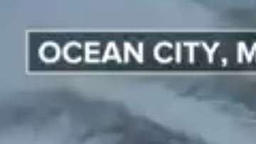 La tormenta en Ocean City, Maryland.