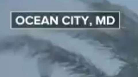 La tormenta en Ocean City, Maryland.