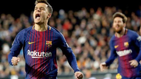 Coutinho marcó su primer gol con Barcelona. EFE