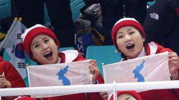 Las porristas de Corea del Norte en los Olímpicos de Invierno. EFE