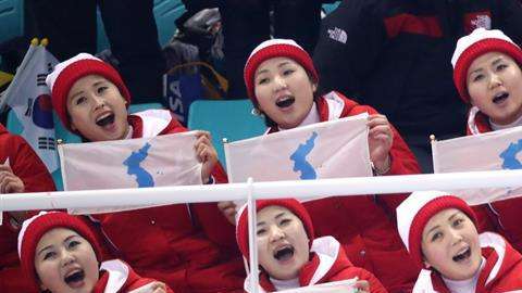 Las porristas de Corea del Norte en los Olímpicos de Invierno. EFE