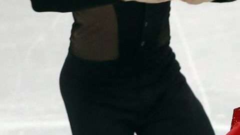 Yura Min, patinadora artística, sufrió un accidente.  EFE/EPA/HOW HWEE YOUNG