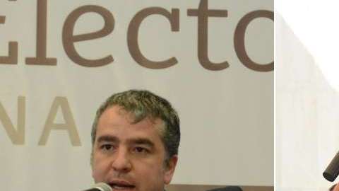 Los consejeros electorales Yuri Beltrán y Carolina del Ángel promueven el voto de mexicanos en el extranjero.