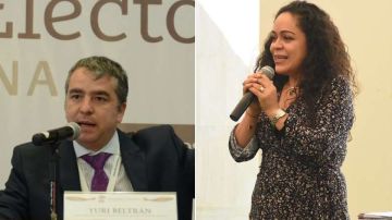 Los consejeros electorales Yuri Beltrán y Carolina del Ángel promueven el voto de mexicanos en el extranjero.
