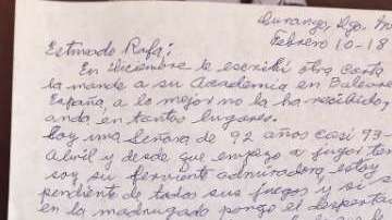 Una mexicana de 92 años le escribió una emotiva carta a Rafael Nadal