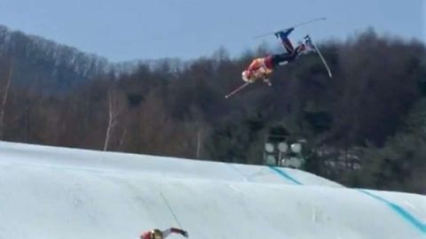 El canadiense Christopher Del Bosco sufrió un aparatoso accidente en PyeongChang 2018.