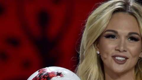 La modelo rusa y embajadora del Mundial 2018 de fútbol Victoria Lopyreva. (Foto: ALEXANDER NEMENOV/AFP/Getty Images)