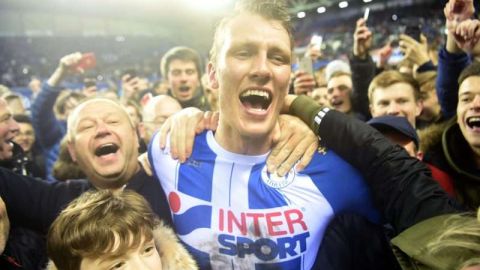 Dan Burn del Wigan Athletic celebra el triunfo sobre el Manchester City en la FA Cup.  (Foto: Michael Regan/Getty Images)