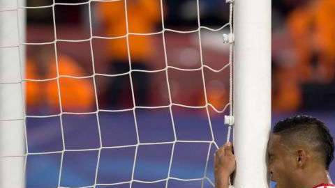 El colombiano Luis Muriel lamenta el fallo ante De Gea.  JORGE GUERRERO/AFP/Getty Images