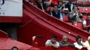 El rejoneador español Andy Cartagena y el toro indultado 'Copo de Nieve'.