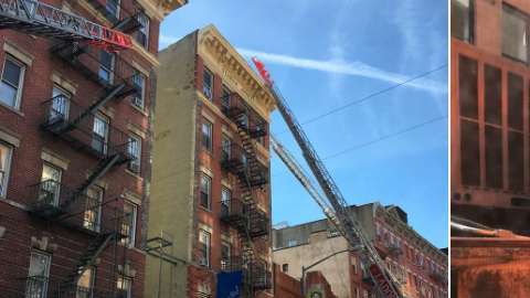 Más de un centenar de bomberos apagaron las llamas en la calle Mulberry, de Manhattan.