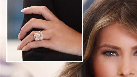 La Primera Dama luce su anillo de 25 kilates en la foto oficial de la Casa Blanca.