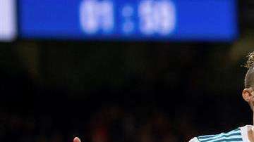 El delantero portugués del Real Madrid Cristiano Ronaldo celebra su poker al Girona. (Foto: EFE/Rodrigo Jiménez)