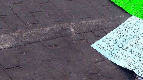 El grupo criminal dejó narcomensajes. / Agencia Reforma.