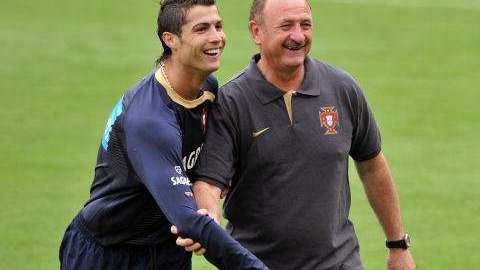 Felipao y Cristiano Ronaldo en la selección portugal.  FABRICE COFFRINI/AFP/Getty Images