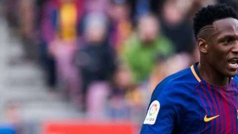 Yerry Mina el defensa colombiano del Barcelona por fin anotó. (Foto: Alex Caparros/Getty Images)