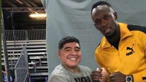 Maradona y Usain Bolt se reunieron en Zurich