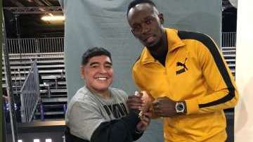 Maradona y Usain Bolt se reunieron en Zurich