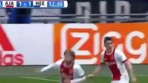 Martin Odegaard, el noruego del Hereenveen holandés, cedido por el Real Madrid, también hizo un golazo.