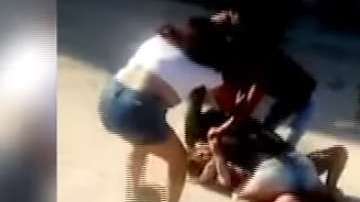 El video captó cuando la pareja rodaba por el suelo.