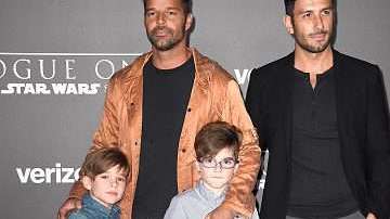 Ricky Martin, junto a su esposo e hijos.