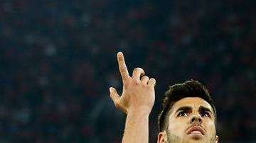 Marco Asensio celebra su gol al Bayern Munich