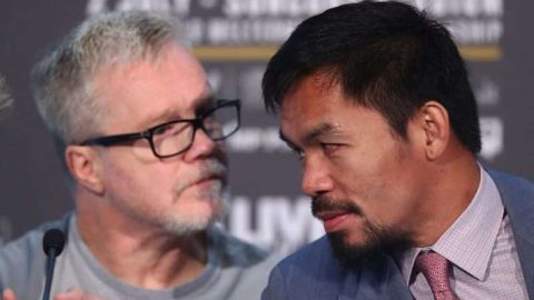 El entrenador Freddie Roach y el púgil filipino Manny Pacquiao. (Foto: Chris Hyde/Getty Images)