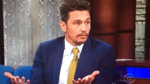 James Franco con Stephen Colbert.